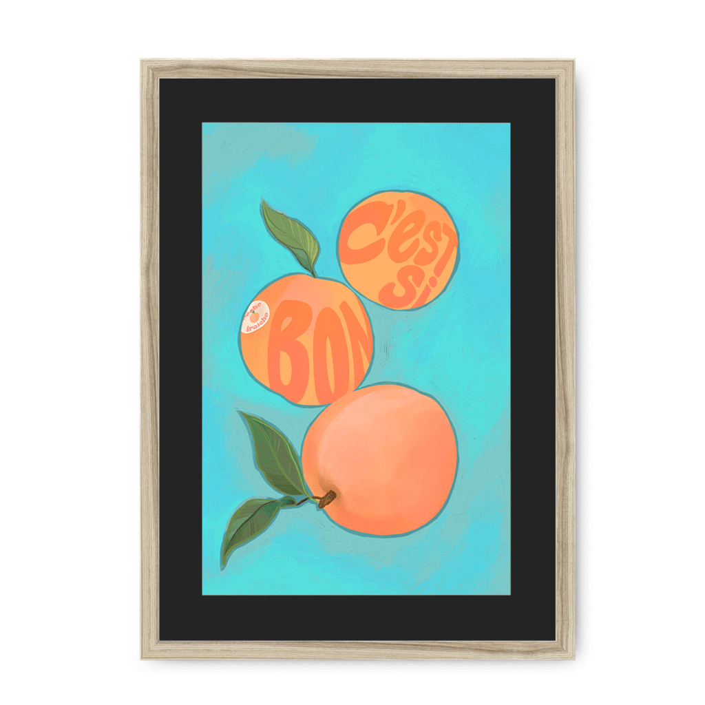 Pêches Giclée Framed Print Intercontinental Fruitery A3 (297 X 420 mm) / Natural / Black Mount Framed Print