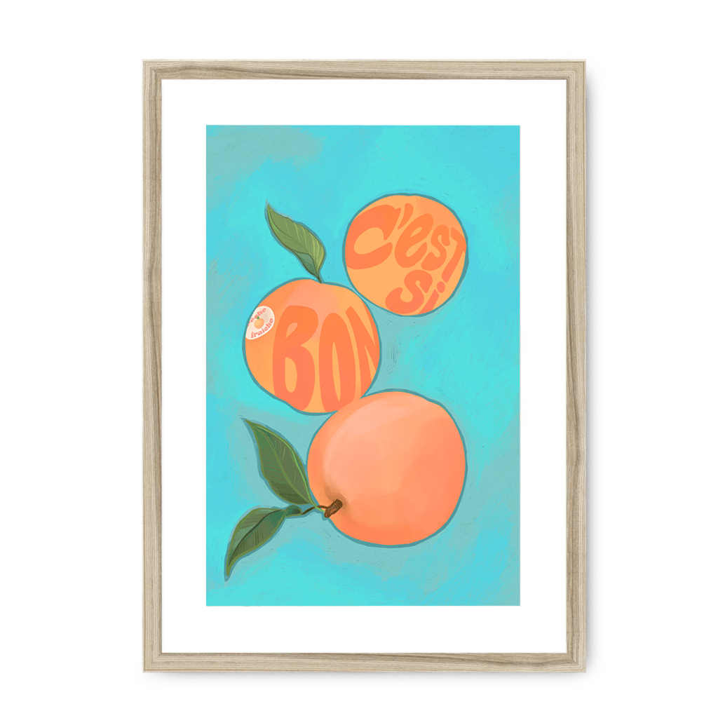 Pêches Giclée Framed Print Intercontinental Fruitery A3 (297 X 420 mm) / Natural / White Mount Framed Print