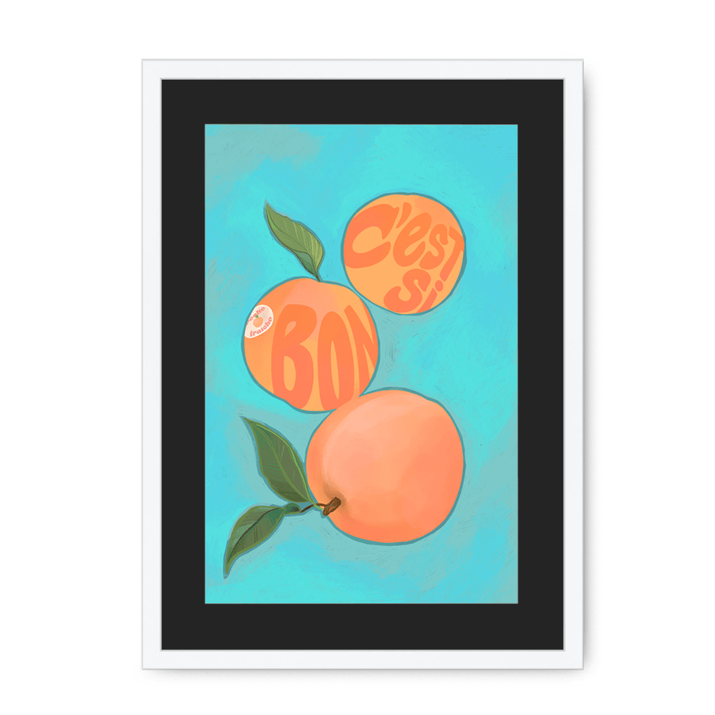 Pêches Giclée Framed Print Intercontinental Fruitery A3 (297 X 420 mm) / White / Black Mount Framed Print