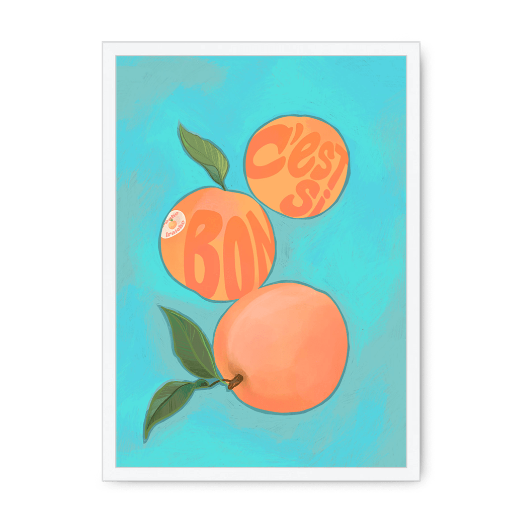 Pêches Giclée Framed Print Intercontinental Fruitery A3 (297 X 420 mm) / White / No Mount (All Art) Framed Print