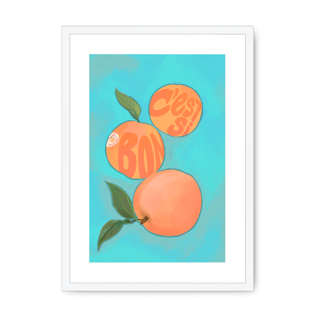 Pêches Giclée Framed Print Intercontinental Fruitery A3 (297 X 420 mm) / White / White Mount Framed Print