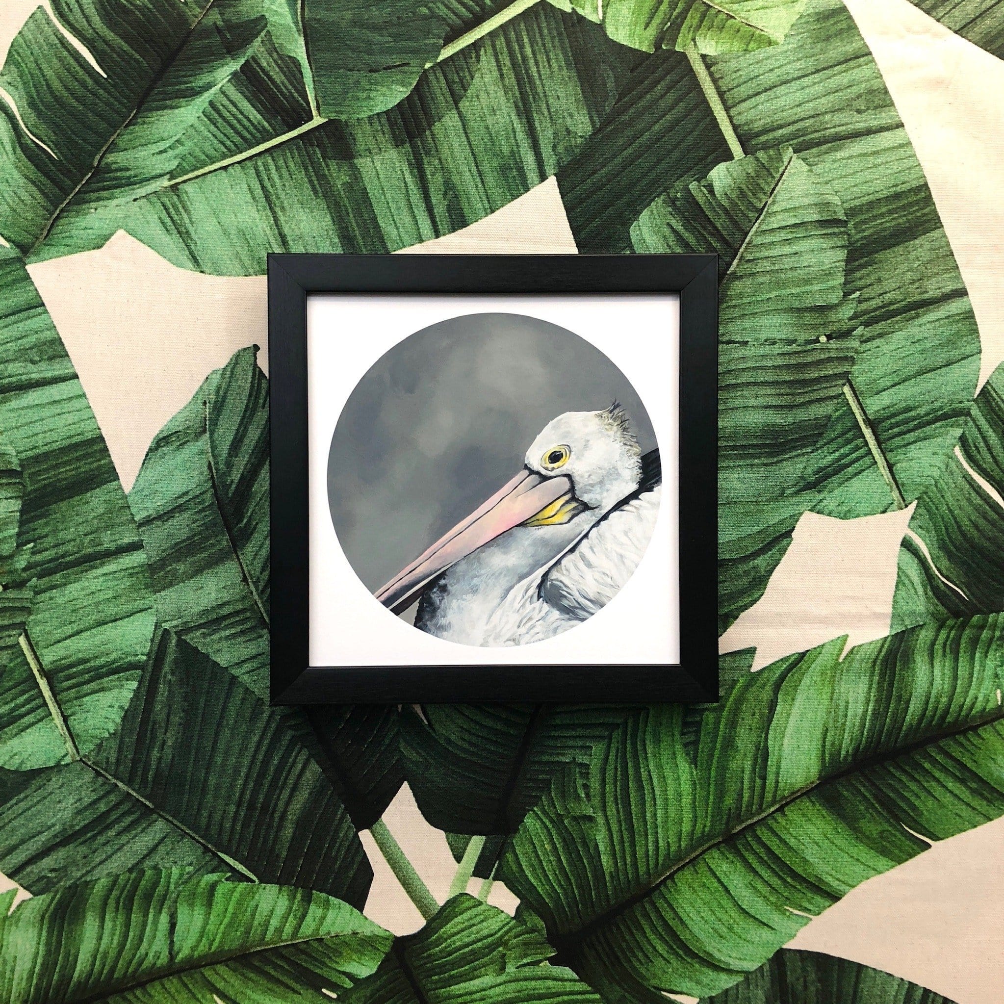 Pelican Giclée Art Print Exotic Bird Paintings 8" Square (20.32 X 20.32 cm) Square GIclee Art Print