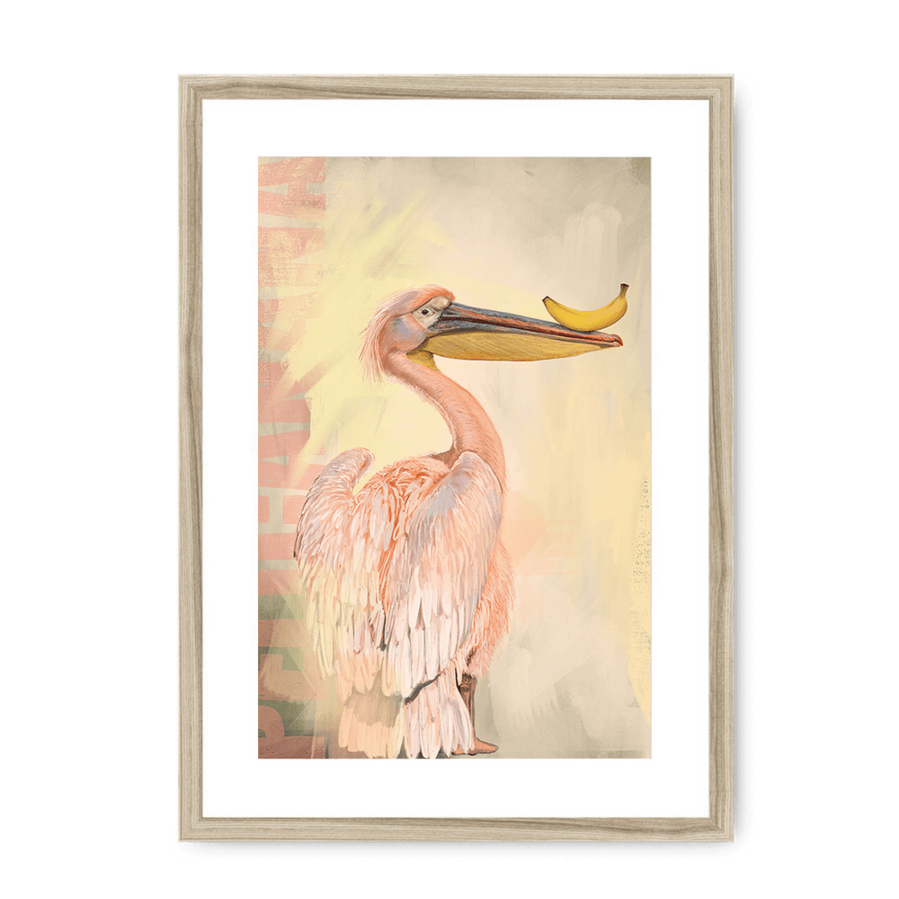 Pelicanana Framed Print Food Fur & Feathers A3 (297 X 420 mm) / Natural / White Mount Framed Print