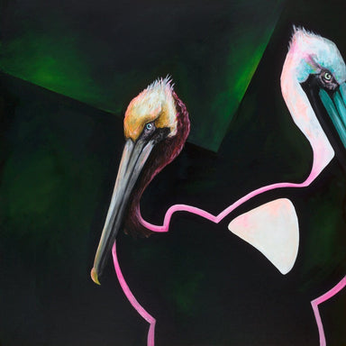 Pelicans Giclée Art Print Fine Art Square GIclee Art Print