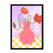 Poppies In Pink Framed Print Happy Stems A3 (297 X 420 mm) / Black / No Mount (All Art) Framed Print