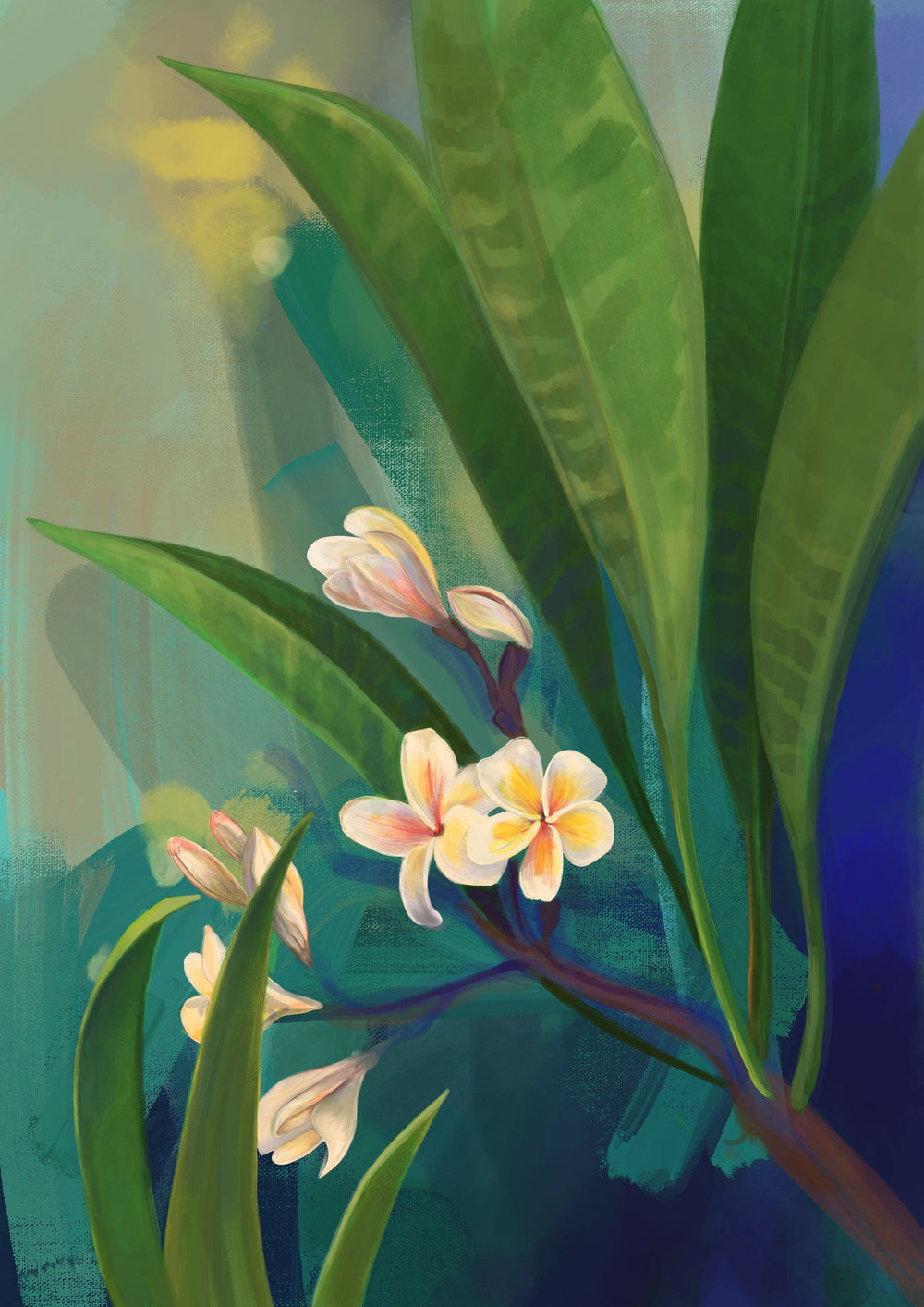 Plumeria (Frangipani) Art Print Tree Flowers Art Print