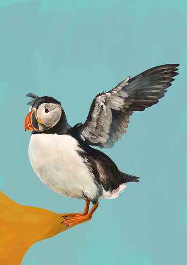 Posing Puffin Giclée Art Print Creature Features Art Print