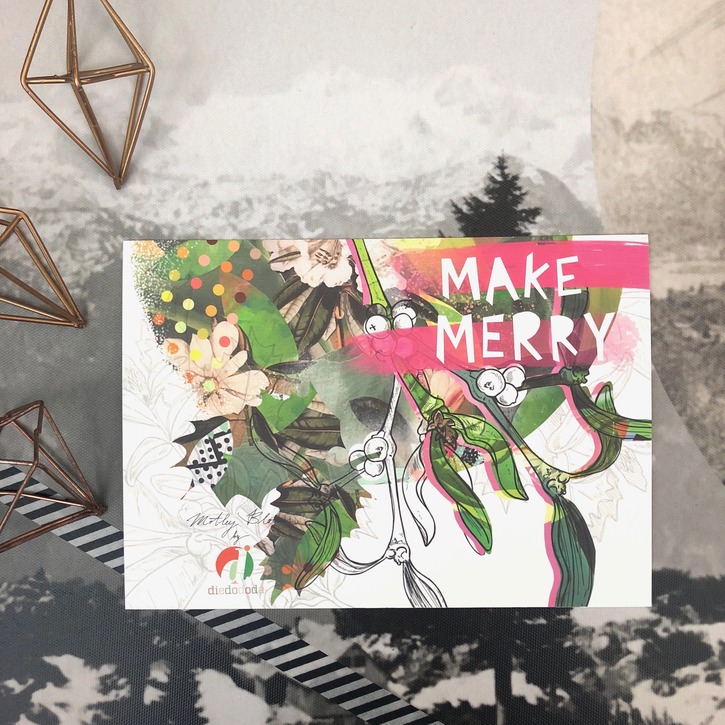 Make Merry Greeting Card Motley Blooms Greeting Cards Card