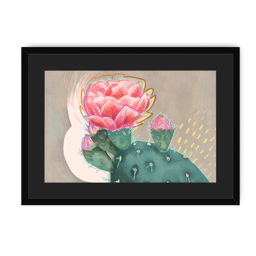 Prickly In Pink Framed Print Heat Flares A3 (297 X 420 mm) / Black / Black Mount Framed Print