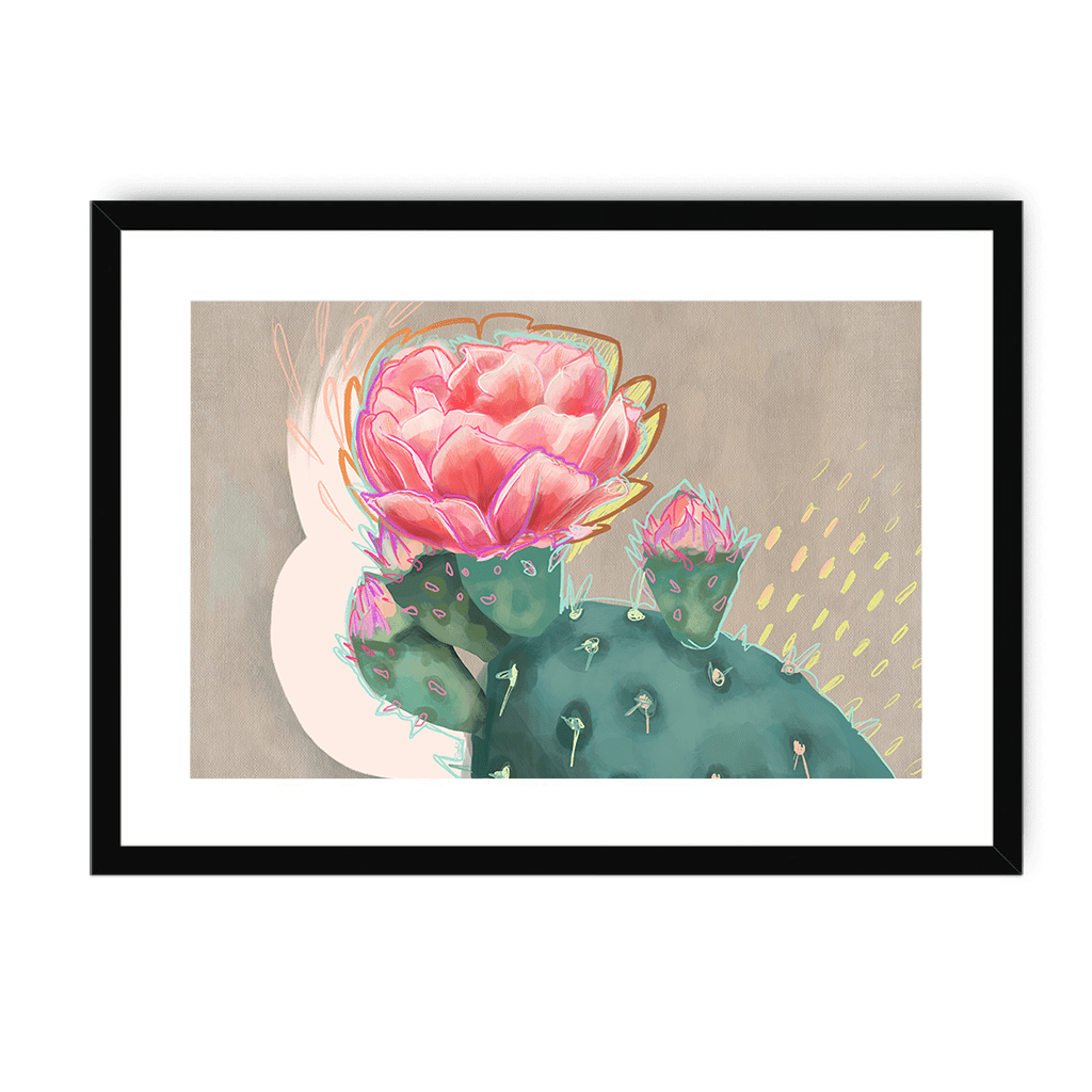 Prickly In Pink Framed Print Heat Flares A3 (297 X 420 mm) / Black / White Mount Framed Print