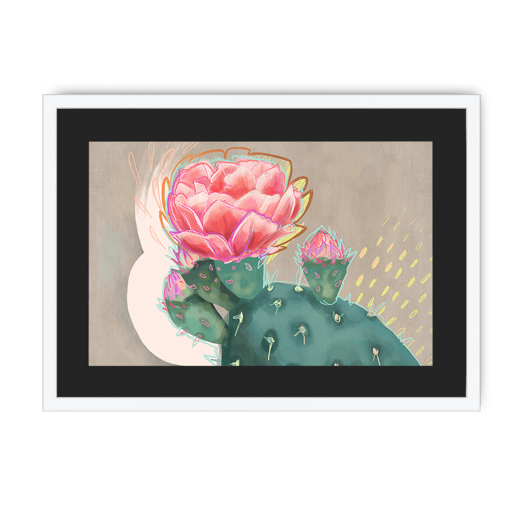 Prickly In Pink Framed Print Heat Flares A3 (297 X 420 mm) / White / Black Mount Framed Print