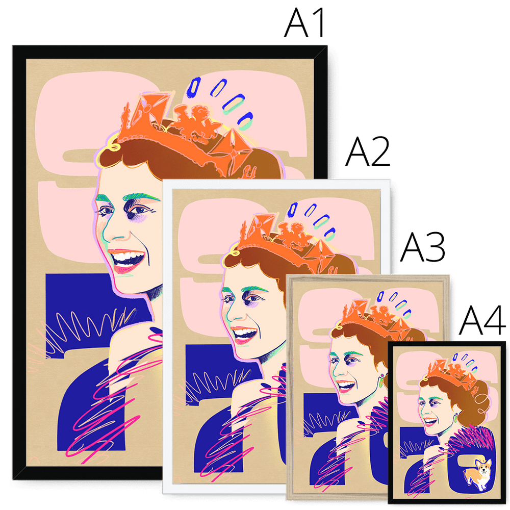 Queen Lizzy Framed Print Collage Corner Framed Print
