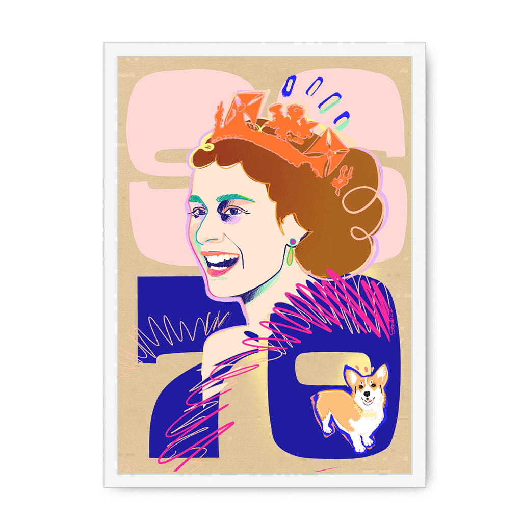 Queen Lizzy Framed Print Collage Corner A3 (297 X 420 mm) / White / No Mount (All Art) Framed Print