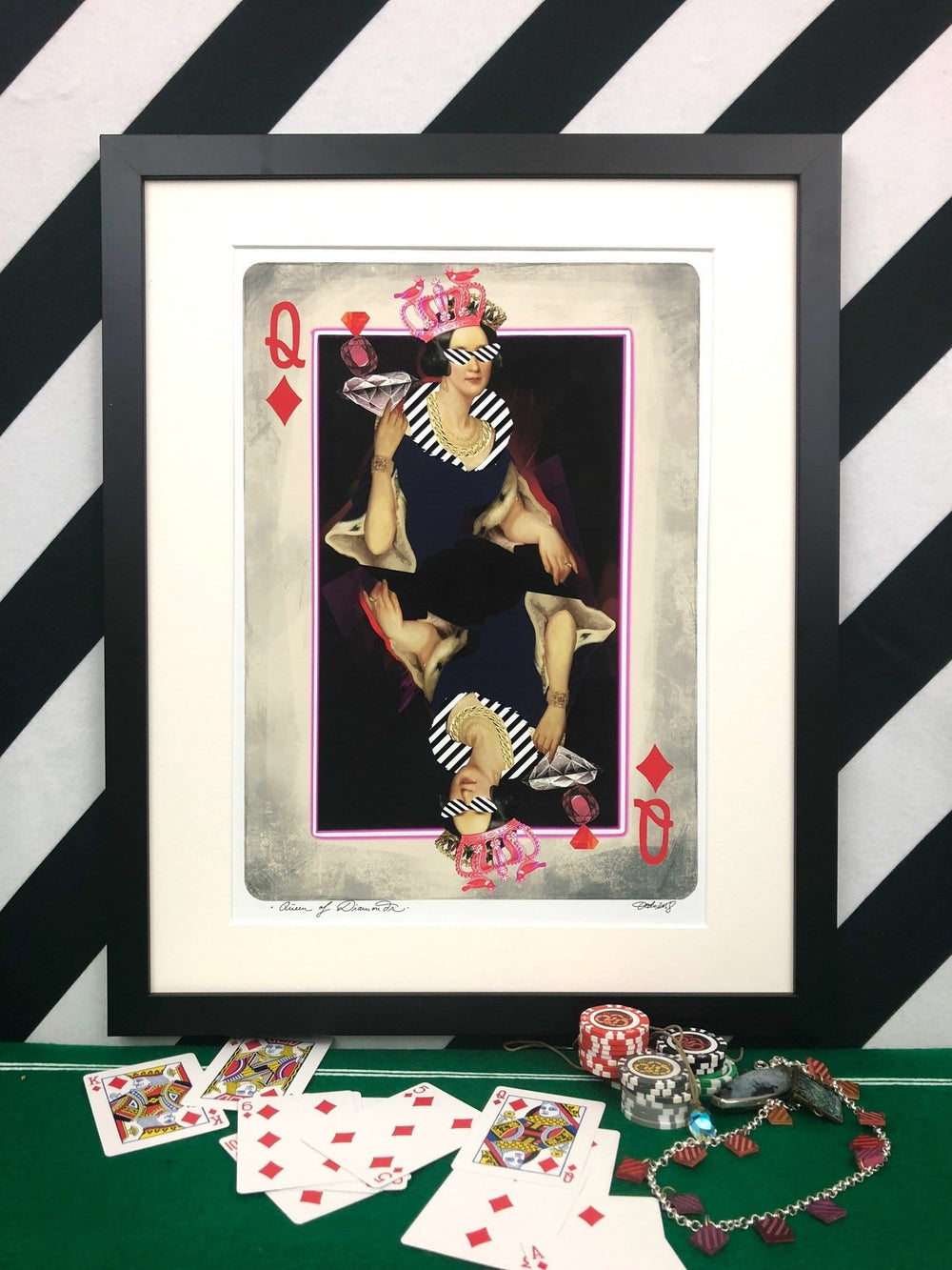 Queen Of Diamonds Matte Art Print Game Face Art Print