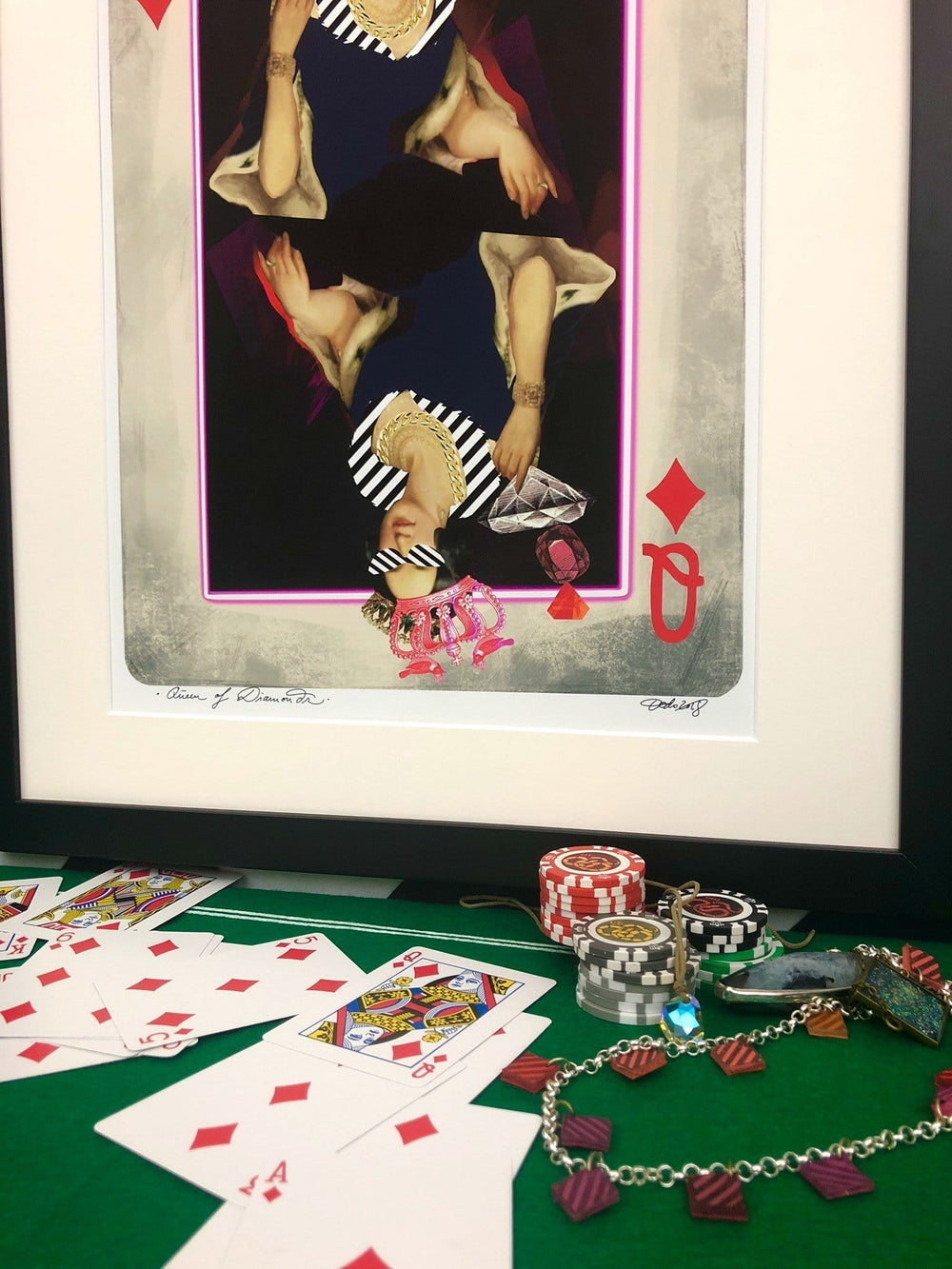 Queen Of Diamonds Matte Art Print Game Face Art Print