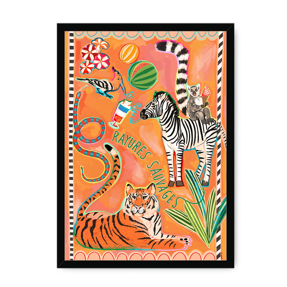 Rayures Sauvages Framed Print Aventures Des Créatures A3 (297 X 420 mm) / Black / No Mount (All Art) Framed Print