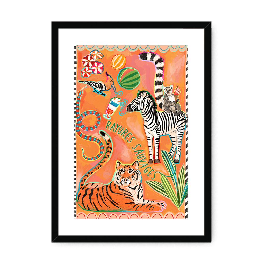 Rayures Sauvages Framed Print Aventures Des Créatures A3 (297 X 420 mm) / Black / White Mount Framed Print