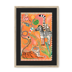 Rayures Sauvages Framed Print Aventures Des Créatures A3 (297 X 420 mm) / Natural / Black Mount Framed Print