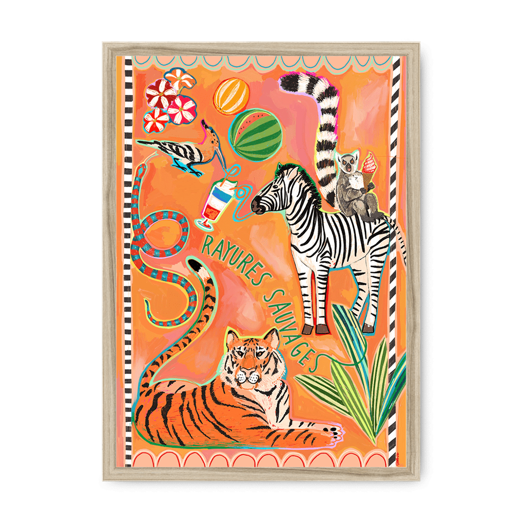 Rayures Sauvages Framed Print Aventures Des Créatures A3 (297 X 420 mm) / Natural / No Mount (All Art) Framed Print
