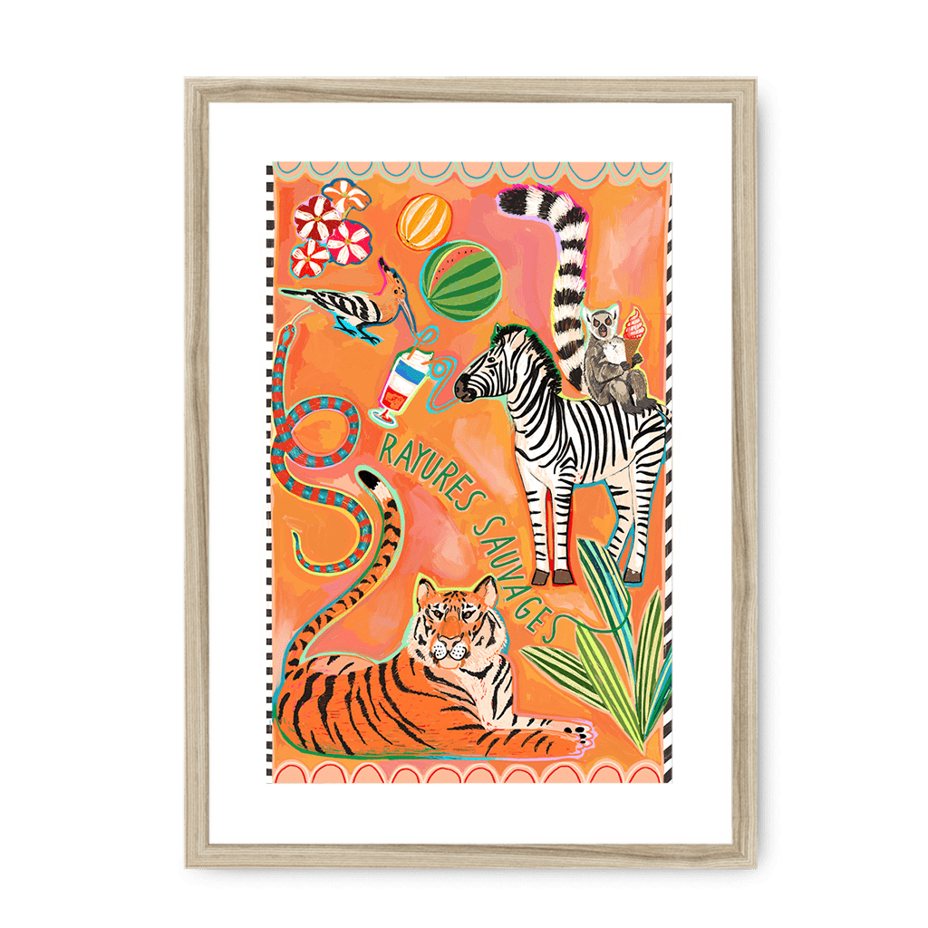 Rayures Sauvages Framed Print Aventures Des Créatures A3 (297 X 420 mm) / Natural / White Mount Framed Print