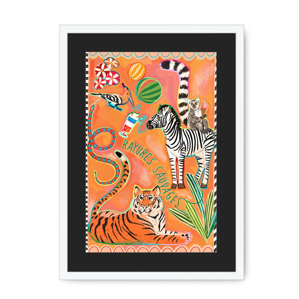 Rayures Sauvages Framed Print Aventures Des Créatures A3 (297 X 420 mm) / White / Black Mount Framed Print