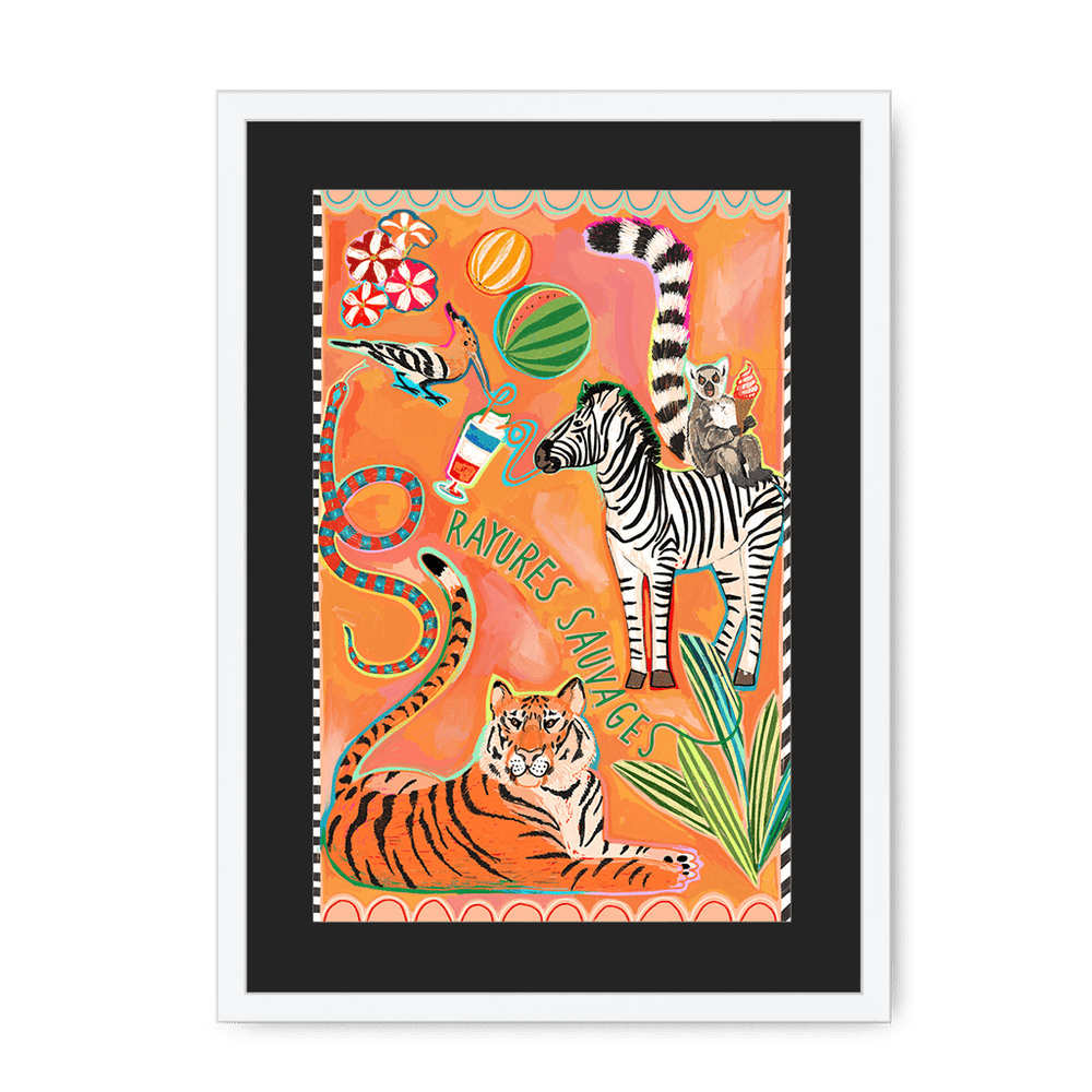 Rayures Sauvages Framed Print Aventures Des Créatures A3 (297 X 420 mm) / White / Black Mount Framed Print