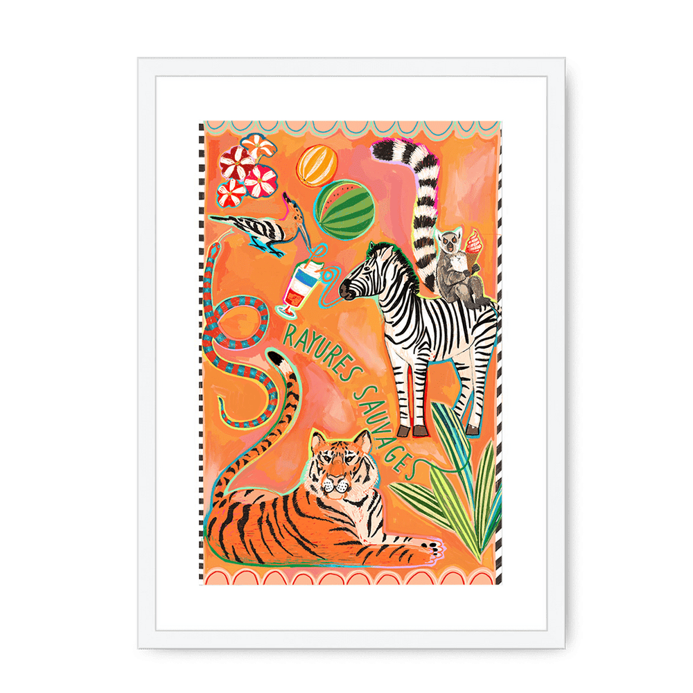 Rayures Sauvages Framed Print Aventures Des Créatures A3 (297 X 420 mm) / White / White Mount Framed Print