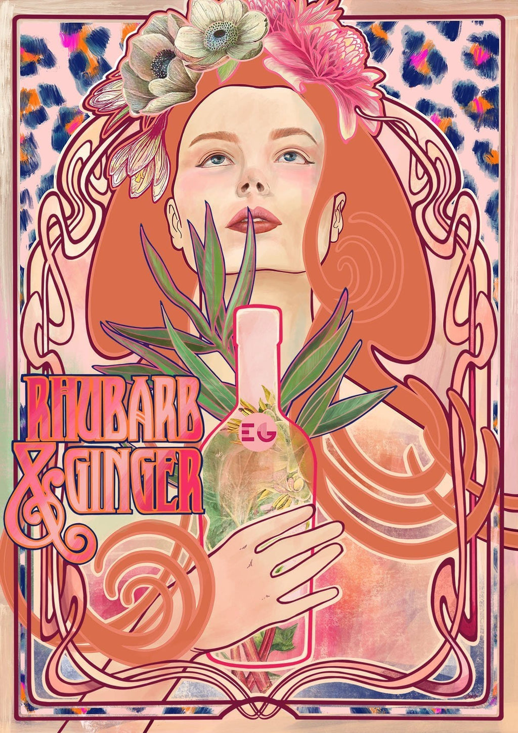 Rhubarb & Ginger Giclée Art Print Boozehound Art Print