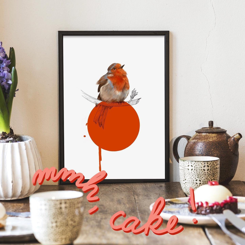 Robin Giclée Art Print Drippy Birds Art Print