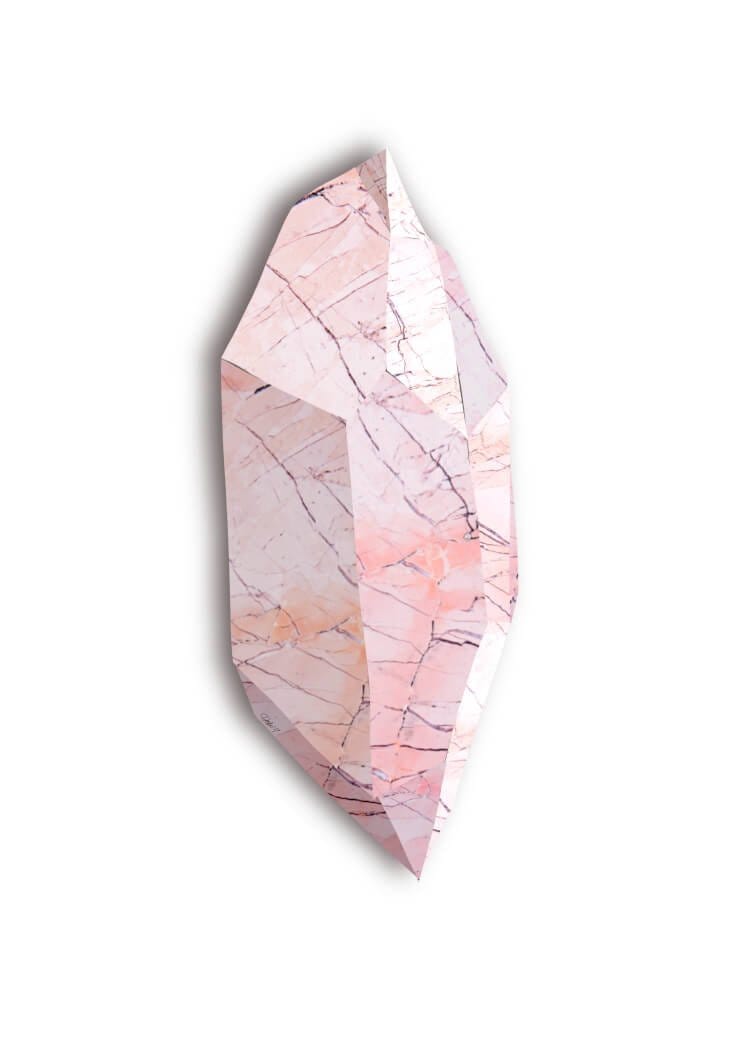 Rose Quartz Marble Matte Art Print Faceted Marble Art Print