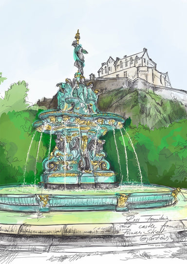 Ross Fountain Matte Art Print Essential Edinburgh Art Print