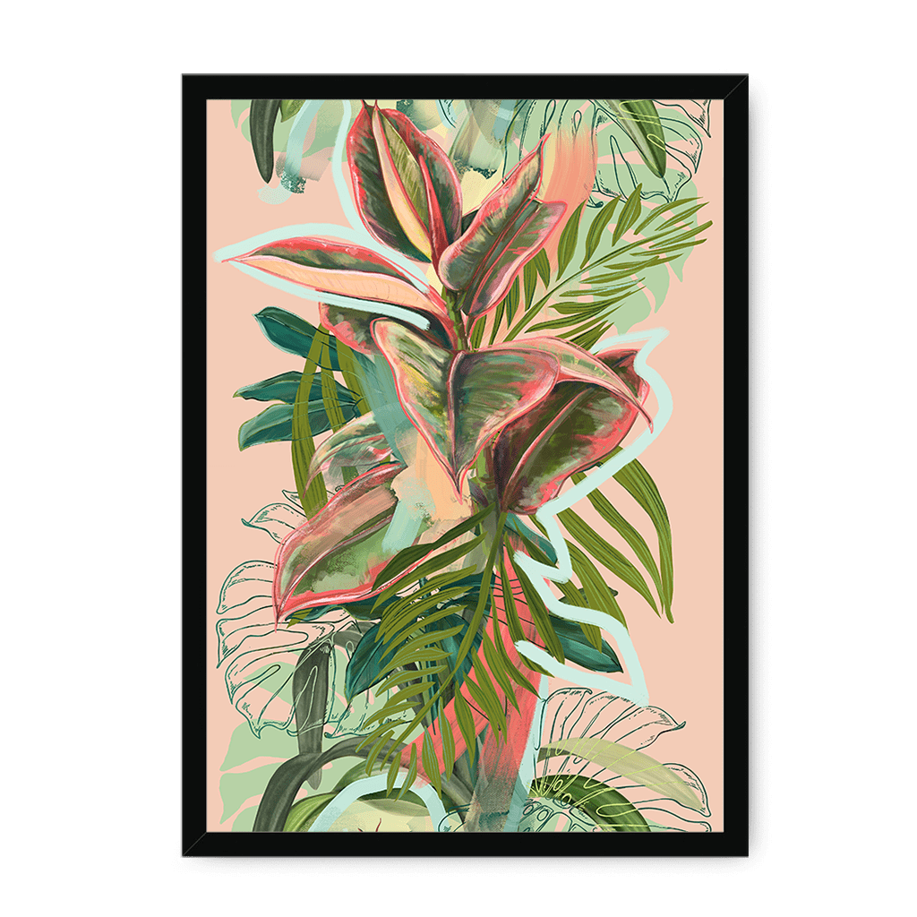 Ruby Rubber Jungle Framed Print WallFlowers A3 (297 X 420 mm) / Black / No Mount (All Art) Framed Print