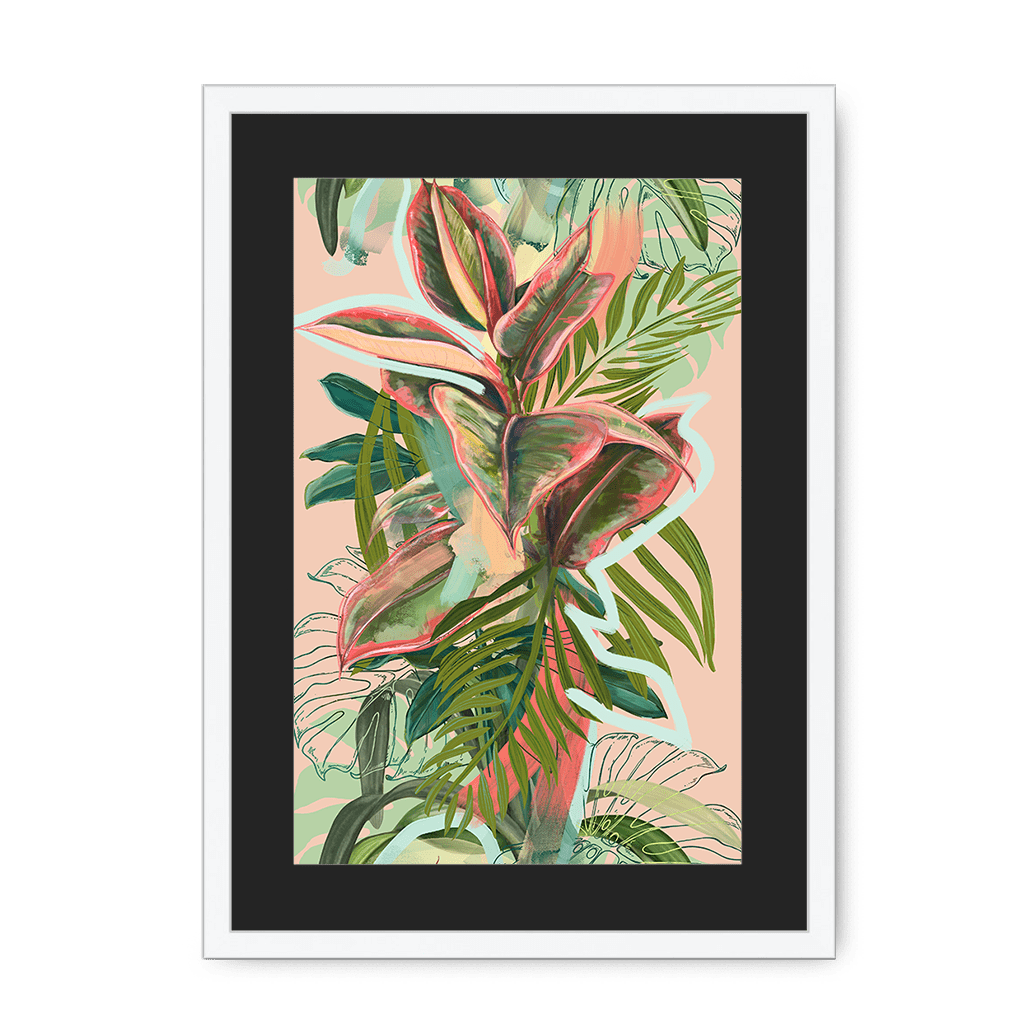 Ruby Rubber Jungle Framed Print WallFlowers A3 (297 X 420 mm) / White / Black Mount Framed Print