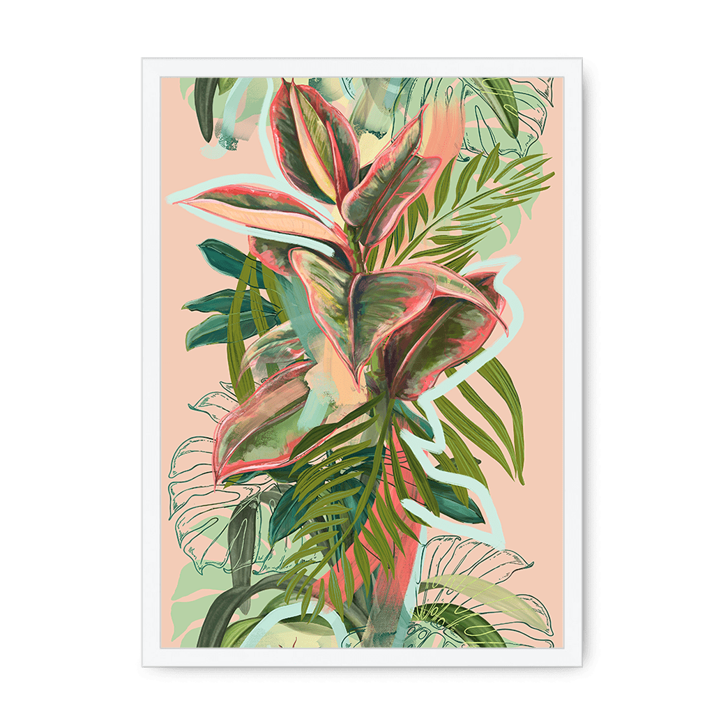 Ruby Rubber Jungle Framed Print WallFlowers A3 (297 X 420 mm) / White / No Mount (All Art) Framed Print