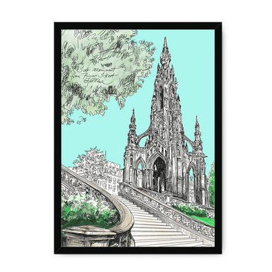 Scott Monument Edinburgh Framed Print Essential Edinburgh A3 (297 X 420 mm) / Black / No Mount (All Art) Framed Print