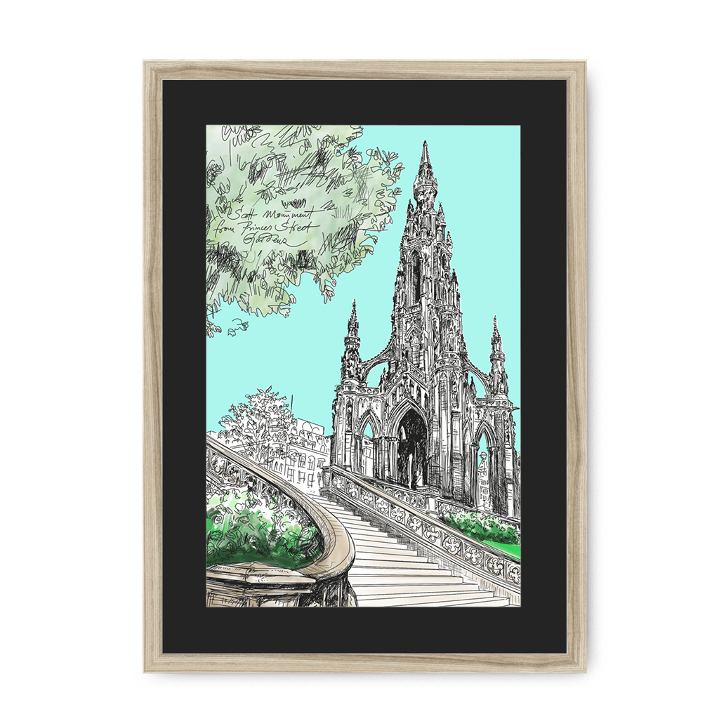 Scott Monument Edinburgh Framed Print Essential Edinburgh A3 (297 X 420 mm) / Natural / Black Mount Framed Print