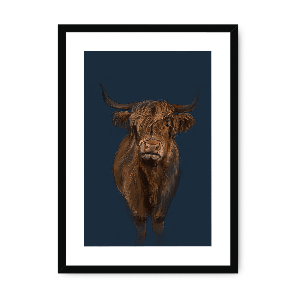 Kyloe Framed Print Food Fur & Feathers A3 (297 X 420 mm) / Black / White Mount Framed Print