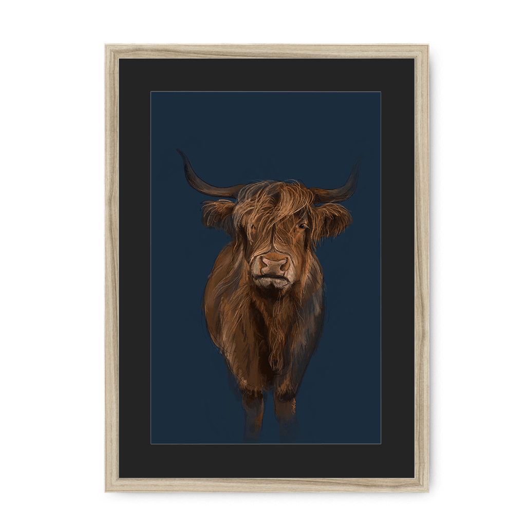Kyloe Framed Print Food Fur & Feathers A3 (297 X 420 mm) / Natural / Black Mount Framed Print
