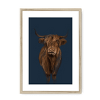 Kyloe Framed Print Food Fur & Feathers A3 (297 X 420 mm) / Natural / White Mount Framed Print