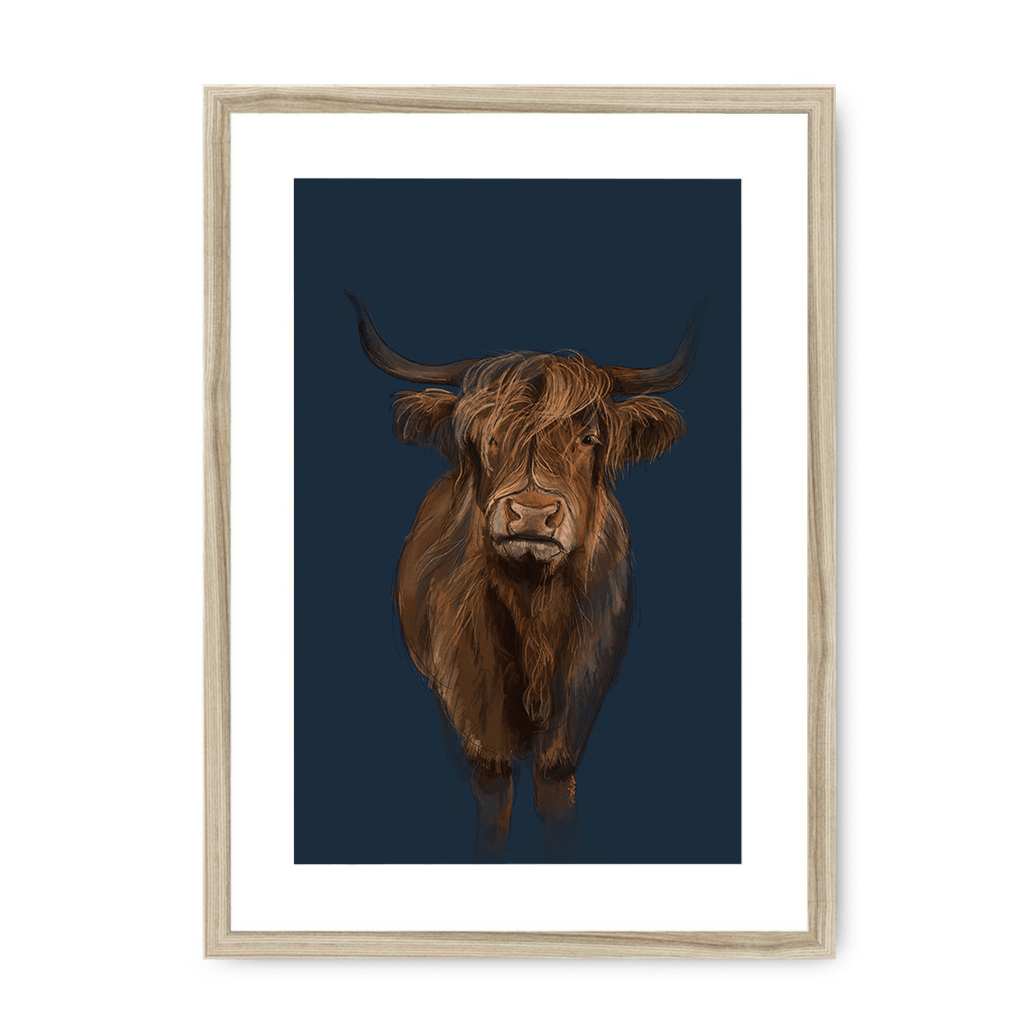 Kyloe Framed Print Food Fur & Feathers A3 (297 X 420 mm) / Natural / White Mount Framed Print