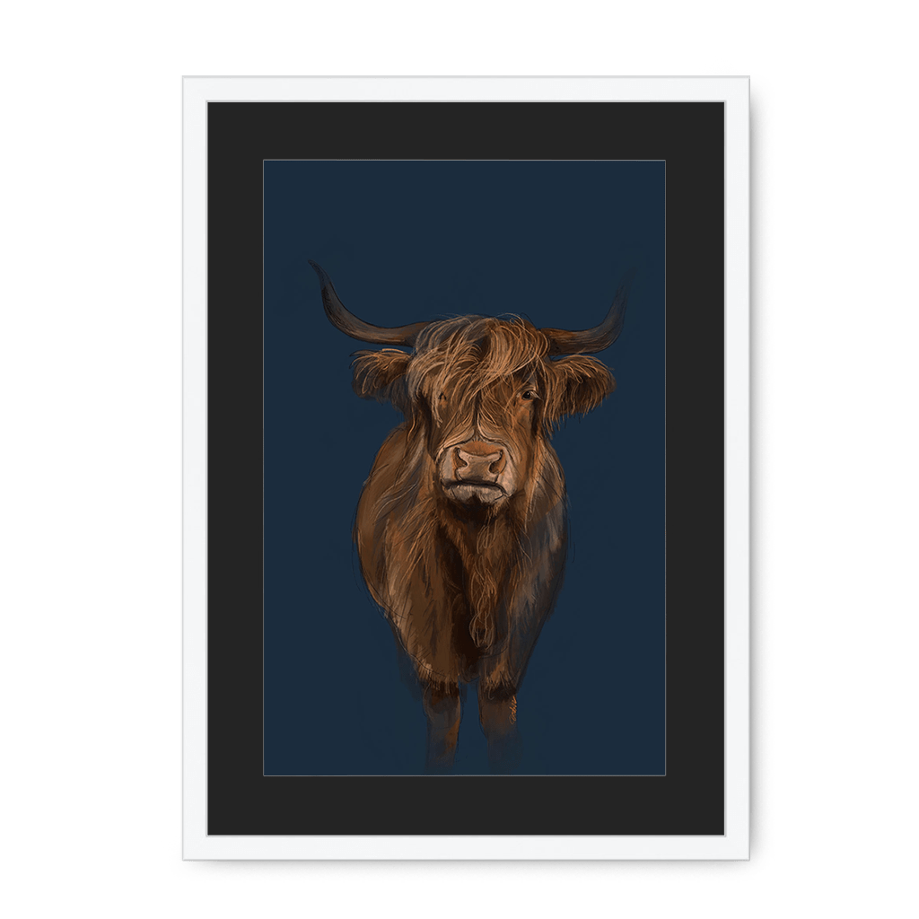 Kyloe Framed Print Food Fur & Feathers A3 (297 X 420 mm) / White / Black Mount Framed Print