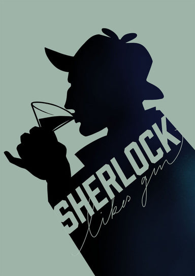 Sherlock Likes Gin Midnight Matte Art Print Boozehound Art Print