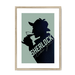 Sherlock Likes Gin Midnight Framed Print Boozehound A3 (297 X 420 mm) / Natural / White Mount Framed Print