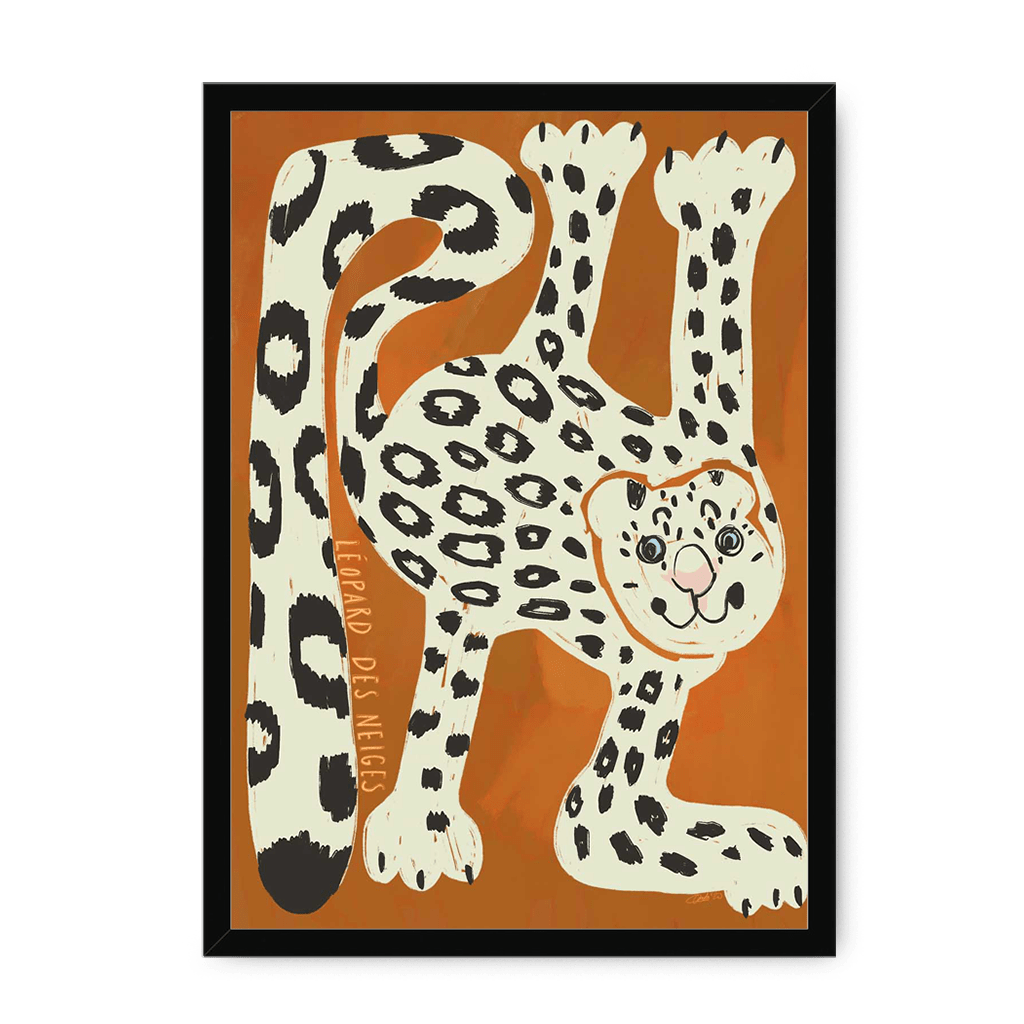 Leopard Des Neiges Framed Print Aventures Des Créatures A3 (297 X 420 mm) / Black / No Mount (All Art) Framed Print