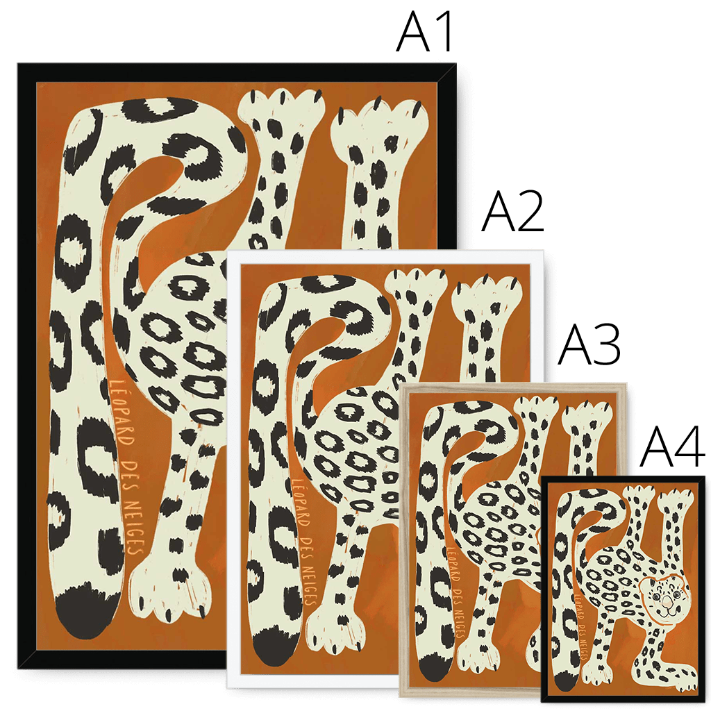 Leopard Des Neiges Framed Print Aventures Des Créatures Framed Print