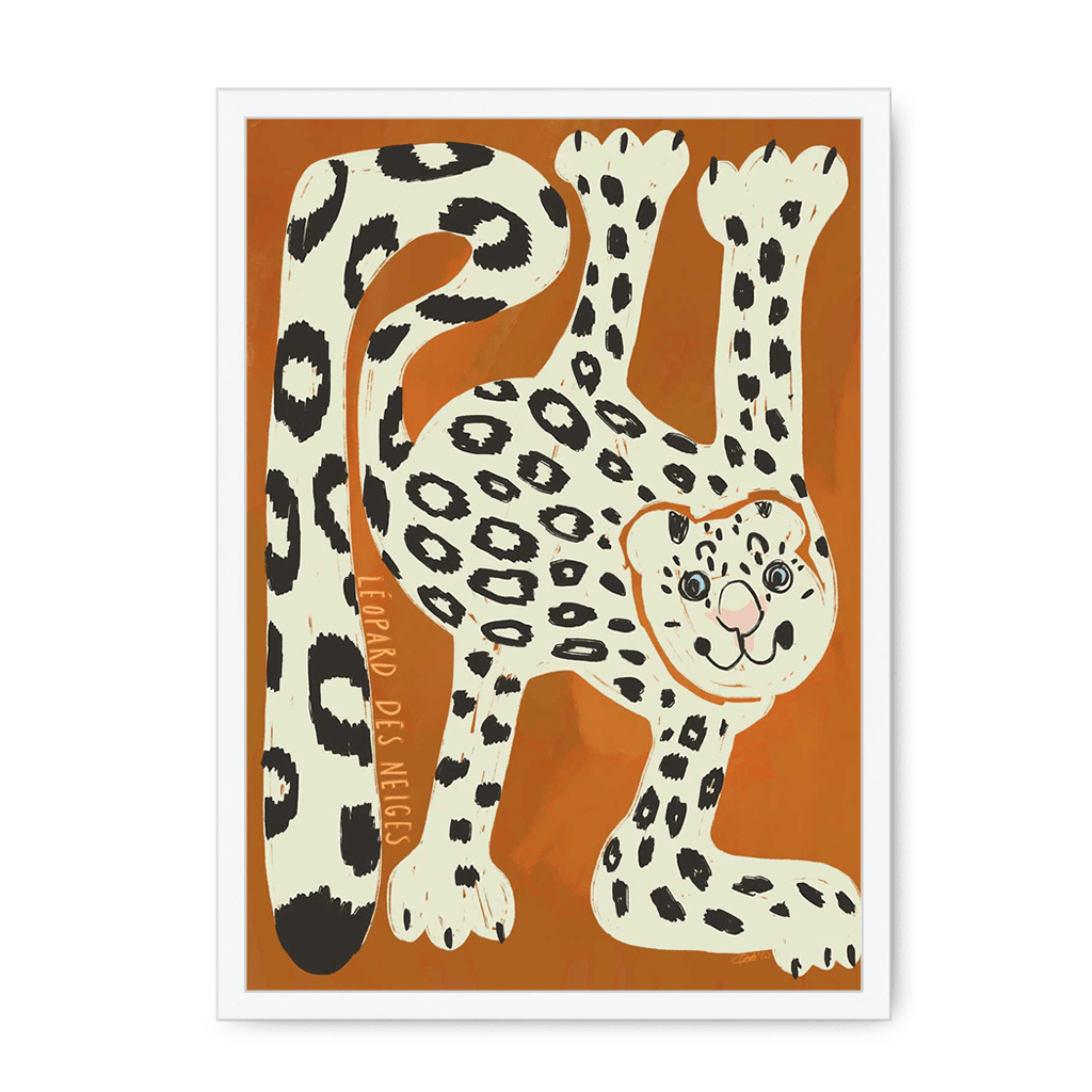 Leopard Des Neiges Framed Print Aventures Des Créatures A3 (297 X 420 mm) / White / No Mount (All Art) Framed Print