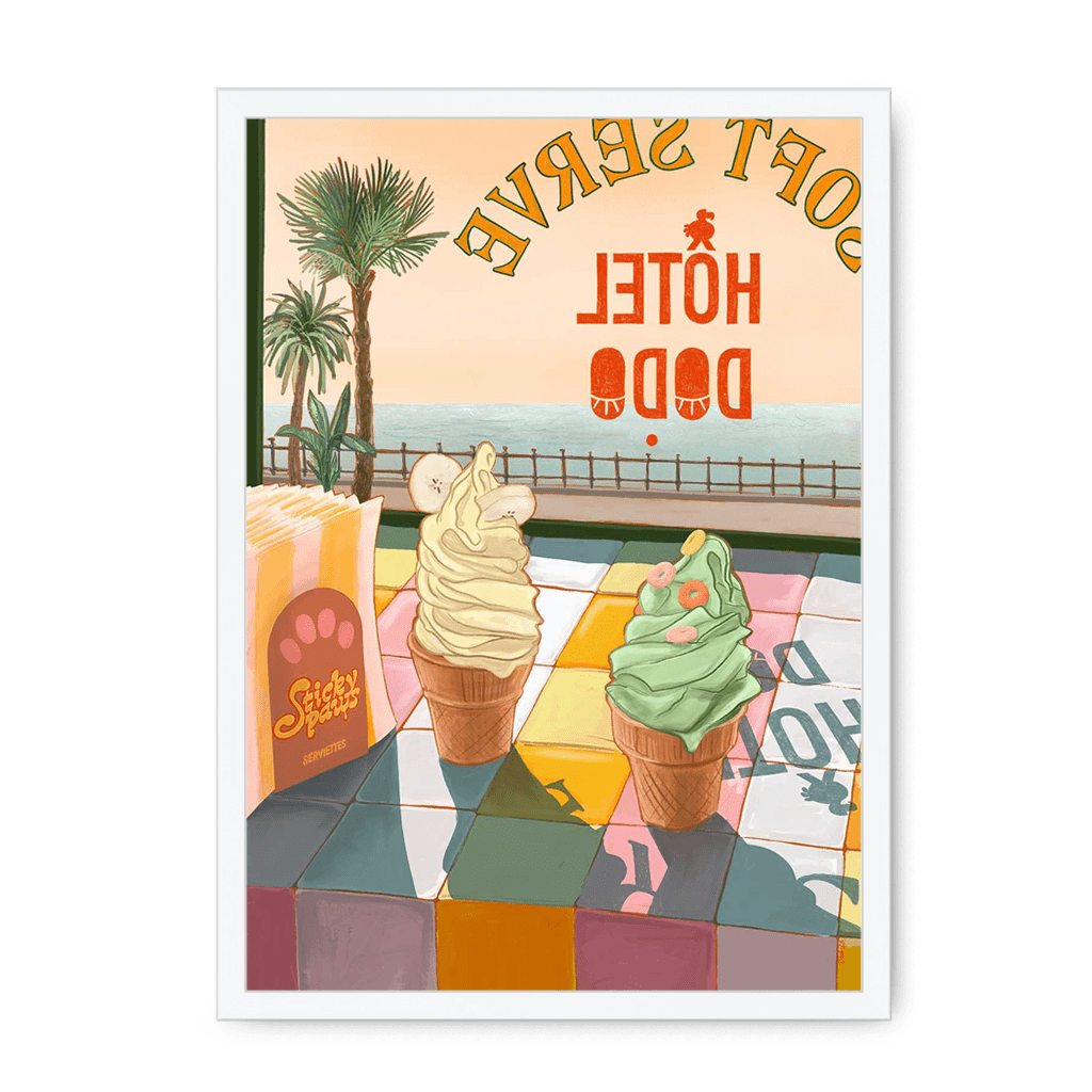 Seaside Soft Serve Framed Print Hôtel Dodo A3 (297 X 420 mm) / White / No Mount (All Art) Framed Print