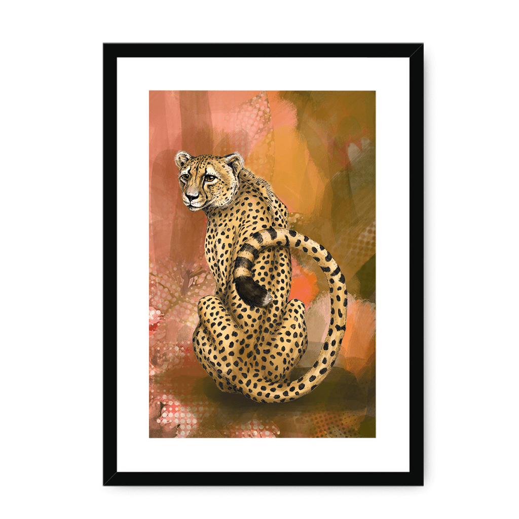 Spotted Repose Framed Print Pawky Paws A3 (297 X 420 mm) / Black / White Mount Framed Print