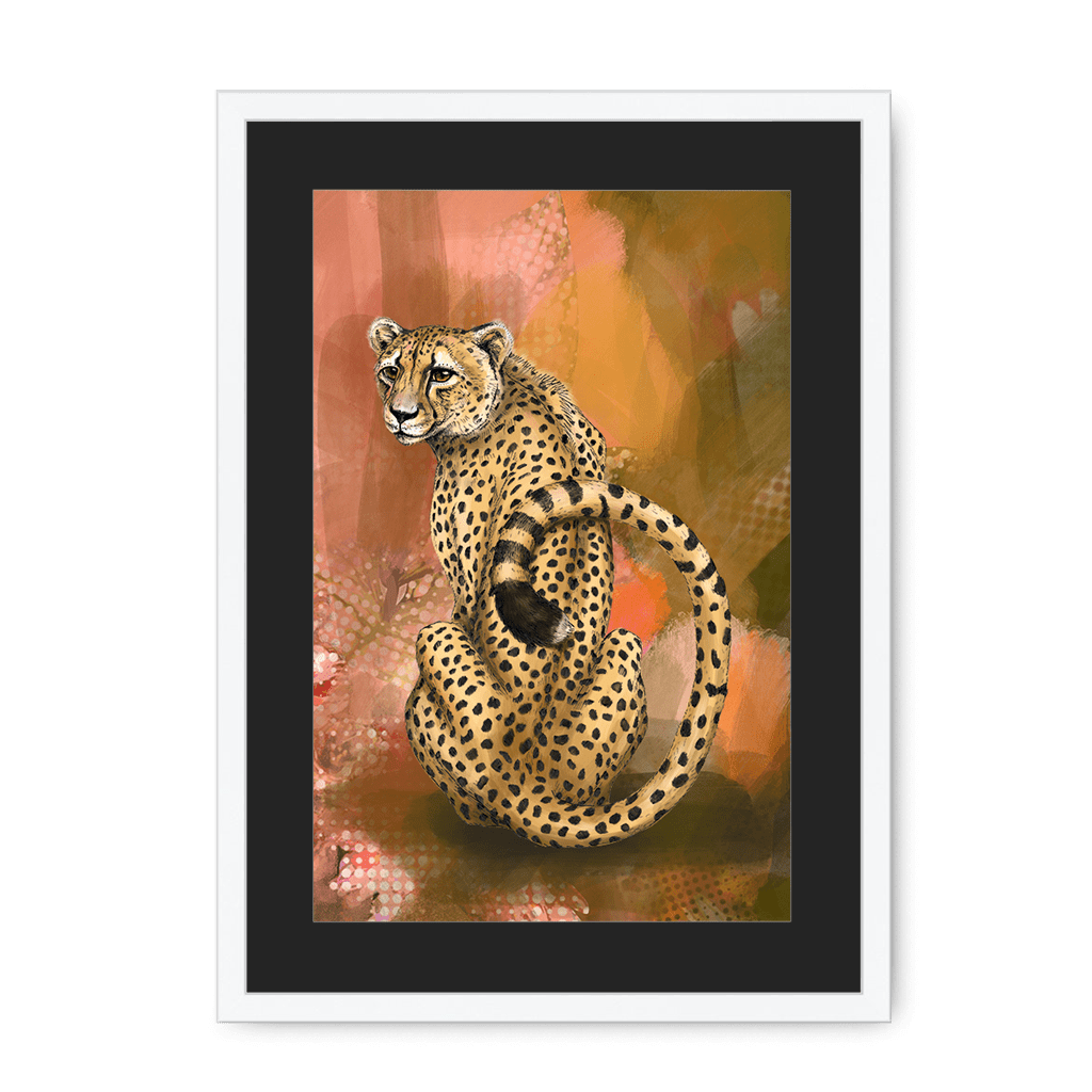 Spotted Repose Framed Print Pawky Paws A3 (297 X 420 mm) / White / Black Mount Framed Print