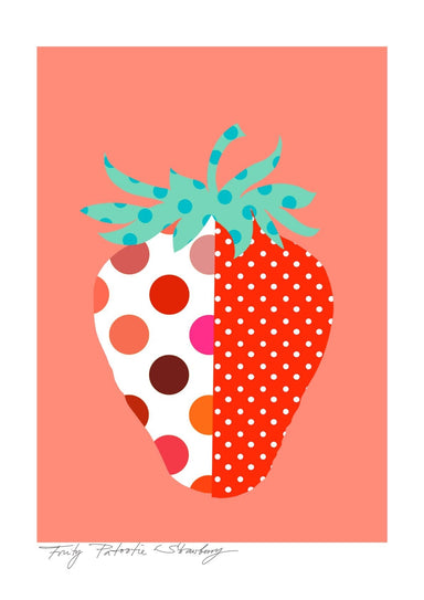 Strawberry Matte Art Print Fruity Patootie Art Print